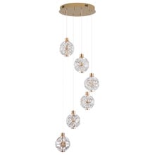 Bridget Iron & Crystal LED 6 Light Pendant